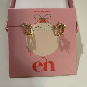 gold star double cuff earrings